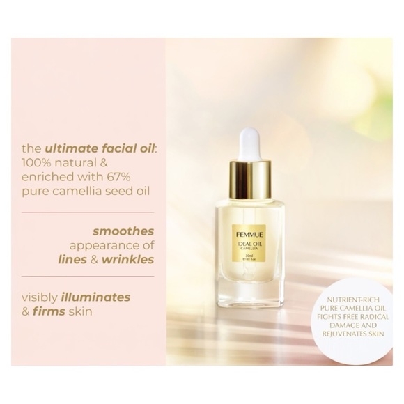 Femme Ideal Oil Camellia Facial Oil Anti Aging Fine Lines Wrinkles Clean Beauty - Picture 3 of 6